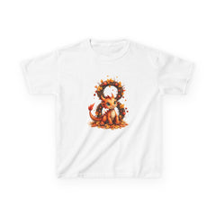 Kids Tee — Autumn dragon with Leaf Wreath | Cute Fall Children’s Shirt