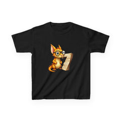 Kids T‑Shirt — Cute Scholarly dragon with Scroll