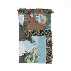 Dragon Family of 6, one parent. Woven Blanket — Fantasy Dragon Throw