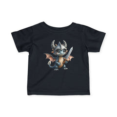 Infant Tee — Adorable Viking Dragon Baby Shirt (Cute Warrior Dragon)