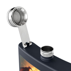 Red Dragon Warrior Flask — 6oz Stainless Steel Hip Flask with Fiery Dragon Design