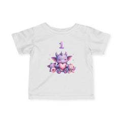 Infant Tee — Cute Purple Dragon 1st Birthday Design