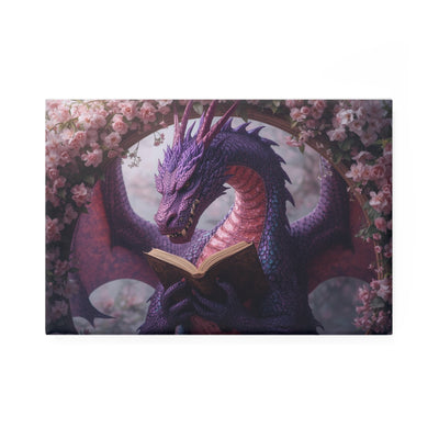 dragon reading in the garden magnet
