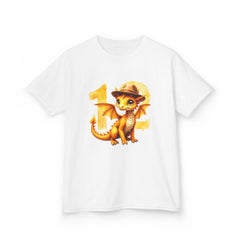 Kids Dragon 12th Birthday T-Shirt — Cute Explorer Dragon Graphic Tee