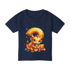 Toddler T-Shirt — Cute Orange Dragon with Number 3, Birthday Toddler Tee