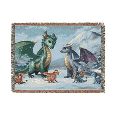 Dragon Family of 6 Woven Blanket