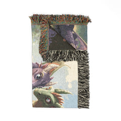 dragon family of 5, woven blanket