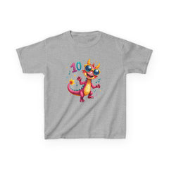 Kids 10th Birthday Dragon T‑Shirt — Cute Party Dragon with Sunglasses