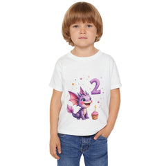 Toddler T‑Shirt — Cute Purple Dragon 2nd Birthday Tee