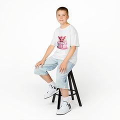 Kids Birthday Tee — Pink Dragon Cake with Number 11