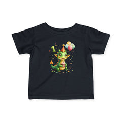 Infant Tee — Cute Baby Dragon First Birthday Shirt with Balloons