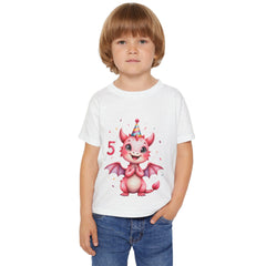 Toddler T-Shirt — Pink Birthday Dragon "5" Party Tee