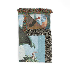 Dragon Family of 6, one parent. Woven Blanket — Fantasy Dragon Throw