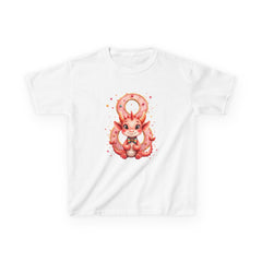 Kids Dragon 8yr  T‑Shirt — Cute Pink Dragon Holding Donut | kids Graphic Tee