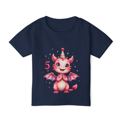 Toddler T-Shirt — Pink Birthday Dragon "5" Party Tee