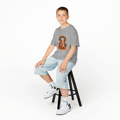Kids Tee — Autumn dragon with Leaf Wreath | Cute Fall Children’s Shirt