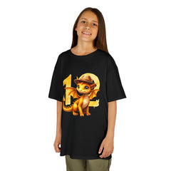 Kids Dragon 12th Birthday T-Shirt — Cute Explorer Dragon Graphic Tee