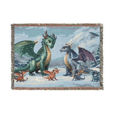 Dragon Family of 6 Woven Blanket