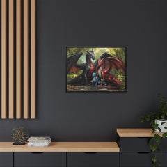 dragon family of 3 canvas print