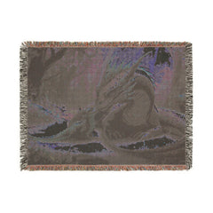 Dragon family of 2 Woven Blanket — Mythic Forest Fantasy Throw