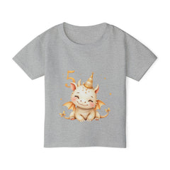 Toddler T-Shirt — Cute Golden Dragon 5th Birthday Tee