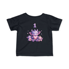 Infant Tee — Cute Purple Dragon 1st Birthday Design