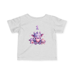 Infant Tee — Cute Purple Dragon 1st Birthday Design
