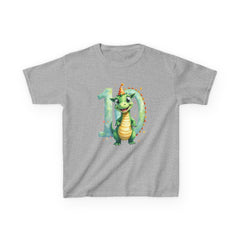 Kids 10th Birthday Dragon T-Shirt – Cute Green Dragon with Number 10