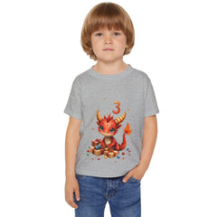 Toddler T-Shirt — Cute Red Dragon 3rd Birthday Shirt with Gifts