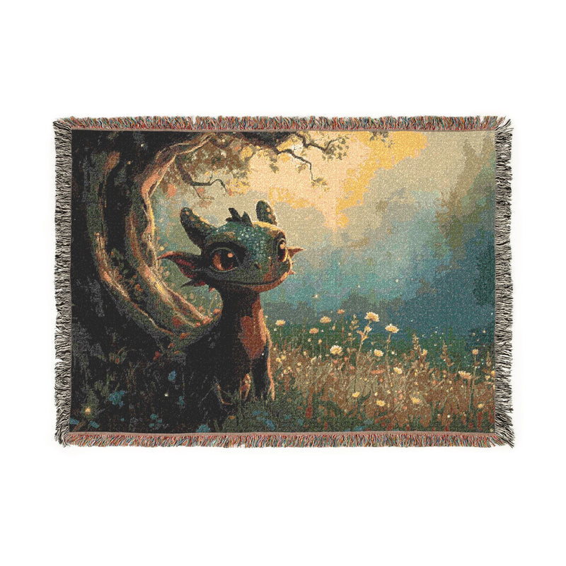 Dragon Night Woven Blanket — Whimsical Fantasy Throw for Kids & Adults
