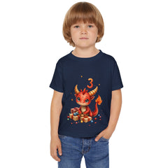 Toddler T-Shirt — Cute Red Dragon 3rd Birthday Shirt with Gifts
