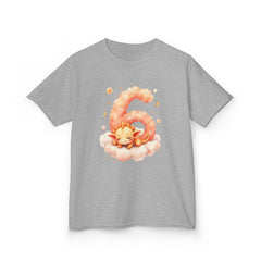 Happy Sleeping Fox Number 6 Kids T-Shirt — Cute Birthday Tee for 6-Year-Olds
