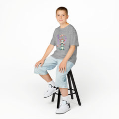 Kids 10th Birthday Dragon Tee — Cute Crowned Dragon with Floral Number 10