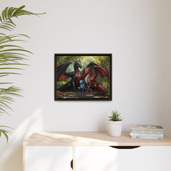 dragon family of 3 canvas print