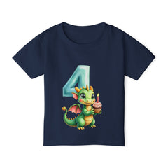Toddler T-Shirt — Cute 4th Birthday Dragon with Cupcake
