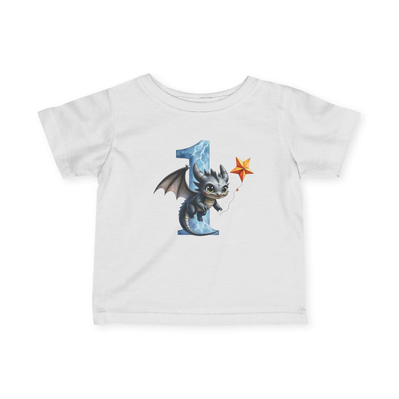 Infant Tee — Cute Dragon First Birthday '1' Design