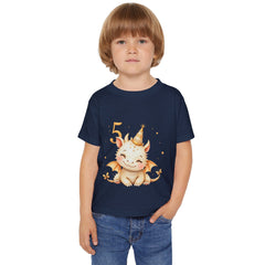 Toddler T-Shirt — Cute Golden Dragon 5th Birthday Tee