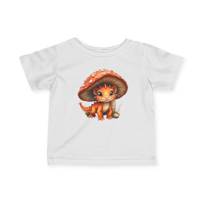 Infant Tee — Cute Baby Dragon Under Mushroom Graphic