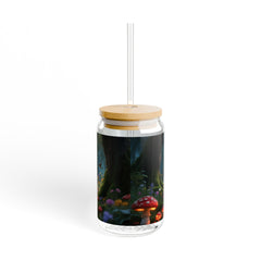Dragon and Fairy 16oz Sipper Glass - Fantasy Woodland Drink Jar with Straw