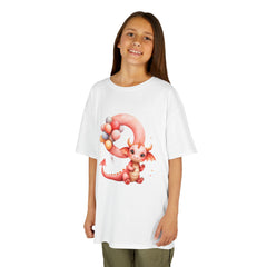 Kids Tee — Cute Pink Dragon with Balloons