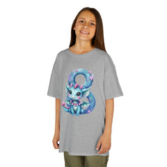 Kids' Cute dragon Birthday T-Shirt — Blue Number 8 Tee