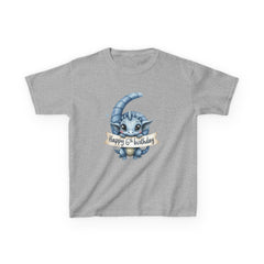 Kids Tee — Cute Blue Dragon "Happy 6th Birthday" Shirt