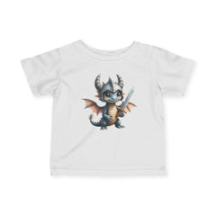 Infant Tee — Adorable Viking Dragon Baby Shirt (Cute Warrior Dragon)
