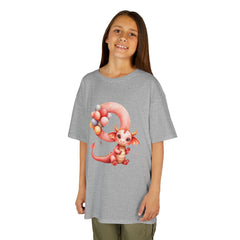 Kids Tee — Cute Pink Dragon with Balloons