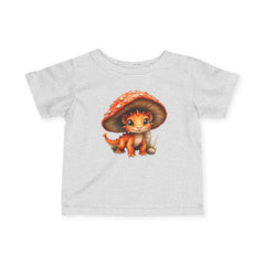 Infant Tee — Cute Baby Dragon Under Mushroom Graphic