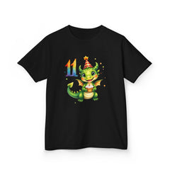 Kids Birthday Tee — Cute Party Dragon with "11" Number