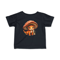 Infant Tee — Cute Baby Dragon Under Mushroom Graphic