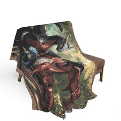 Dragon family of 3 Woven Blanket