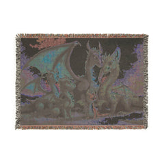 dragon family of 5, woven blanket