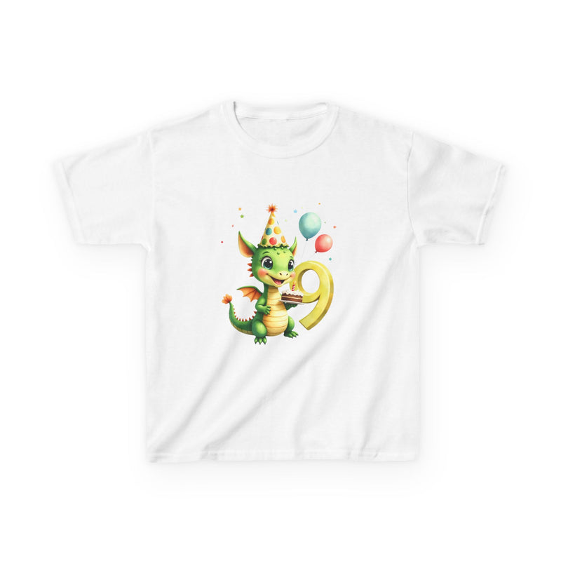 Kids Birthday Dragon T-Shirt — Cute Party Number 9 Tee